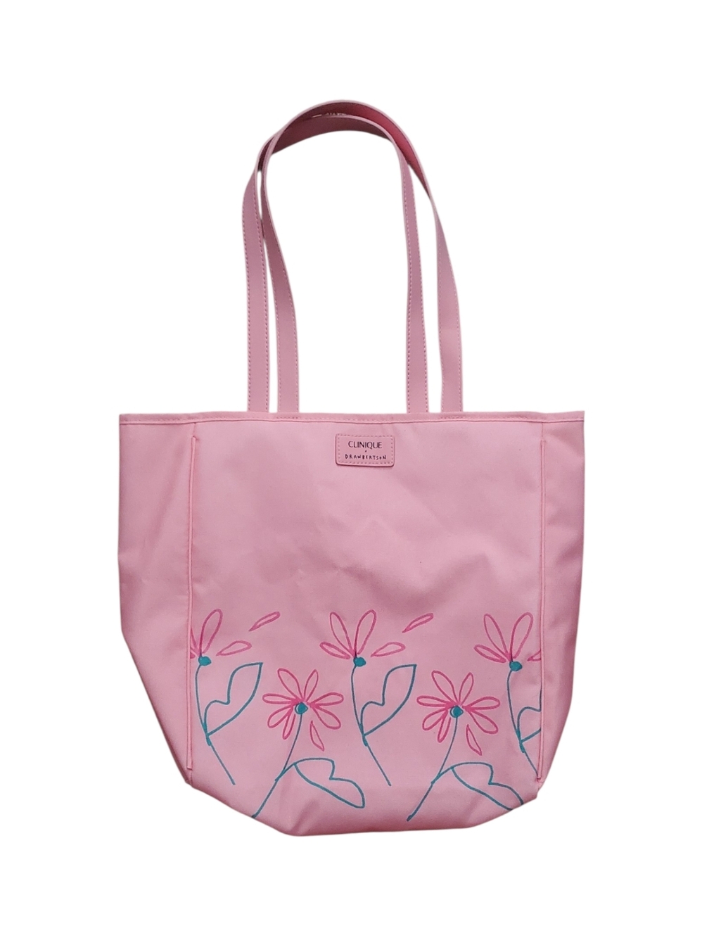 Clinique Pink Floral Shoulder Tote